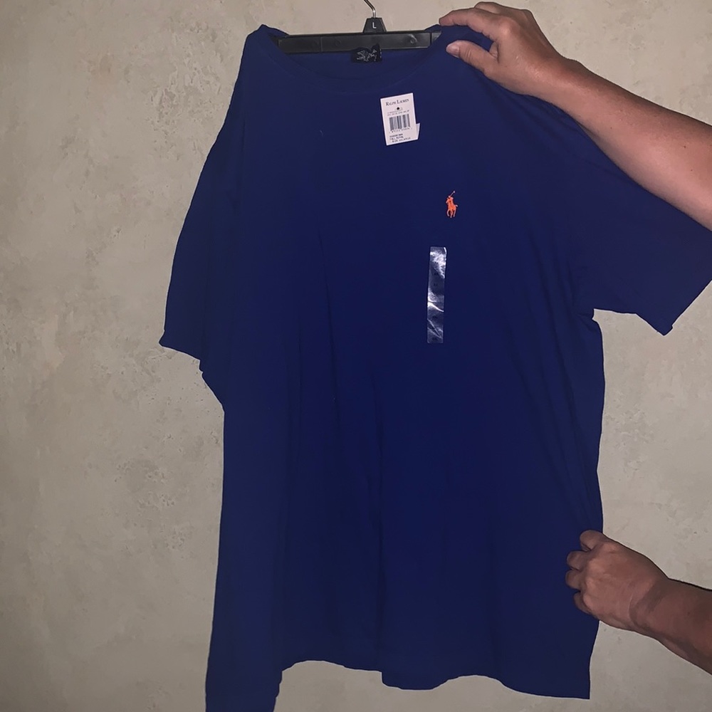 Ralph Lauren blue Tshirt small orange horse